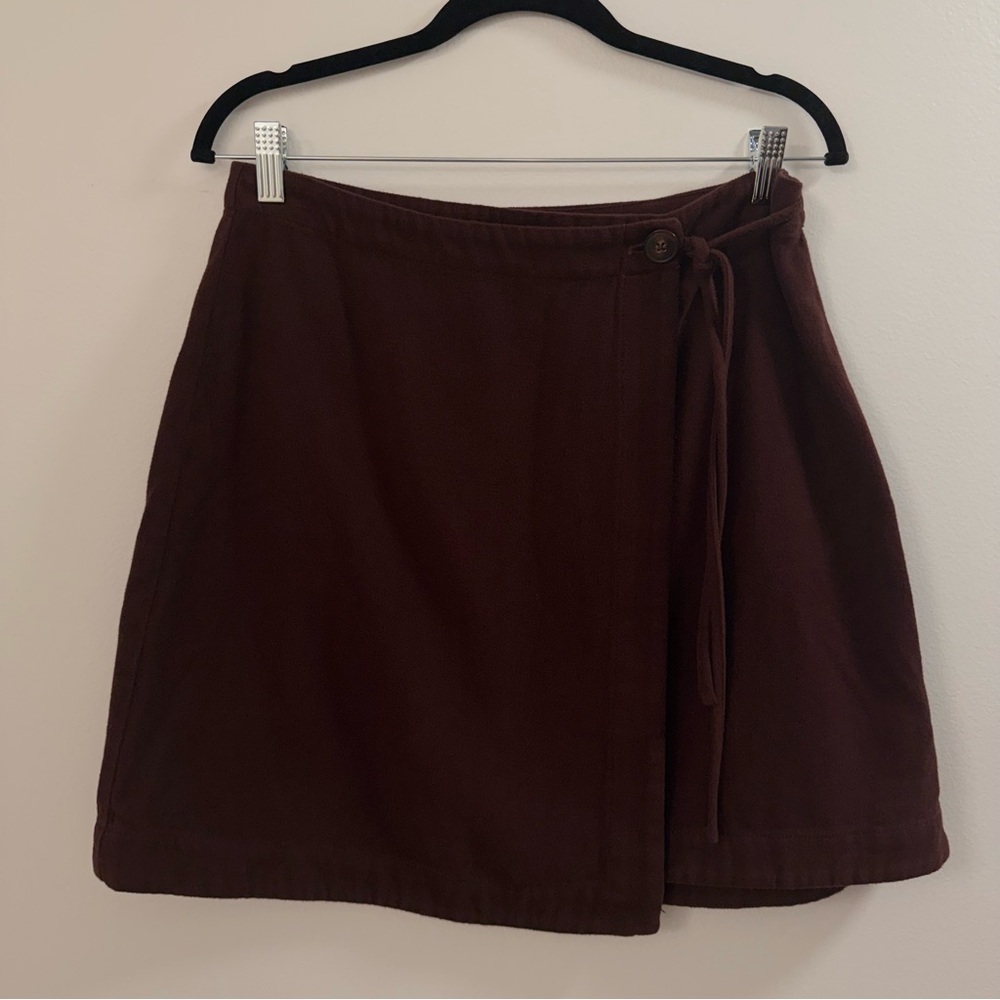 Madewell Brown Wrap Mini Skirt